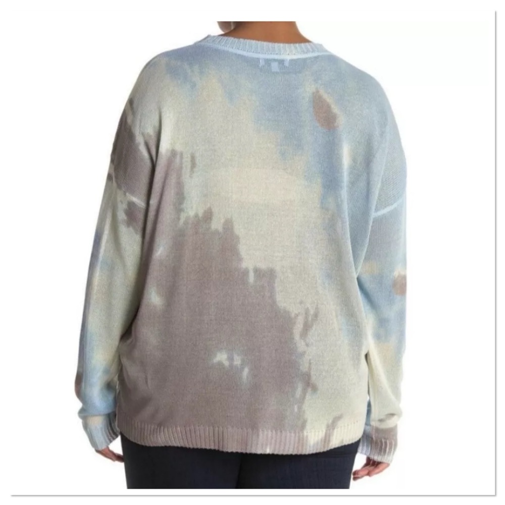 FATE Tie Dye Crew Neck Sweater Lightweight Knit Sz 3X Viscose Blend Sheer NWT - Picture 2 of 8